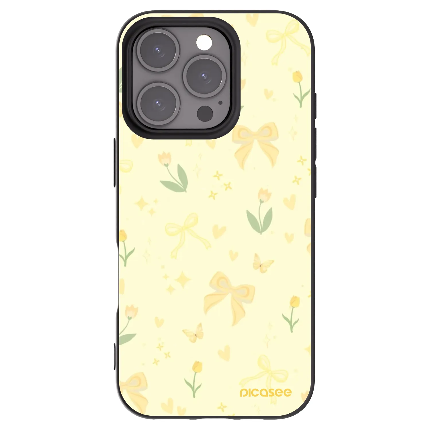 Picasee silikónový čierny obal pre Apple iPhone 16 Pro - Honey Blossom