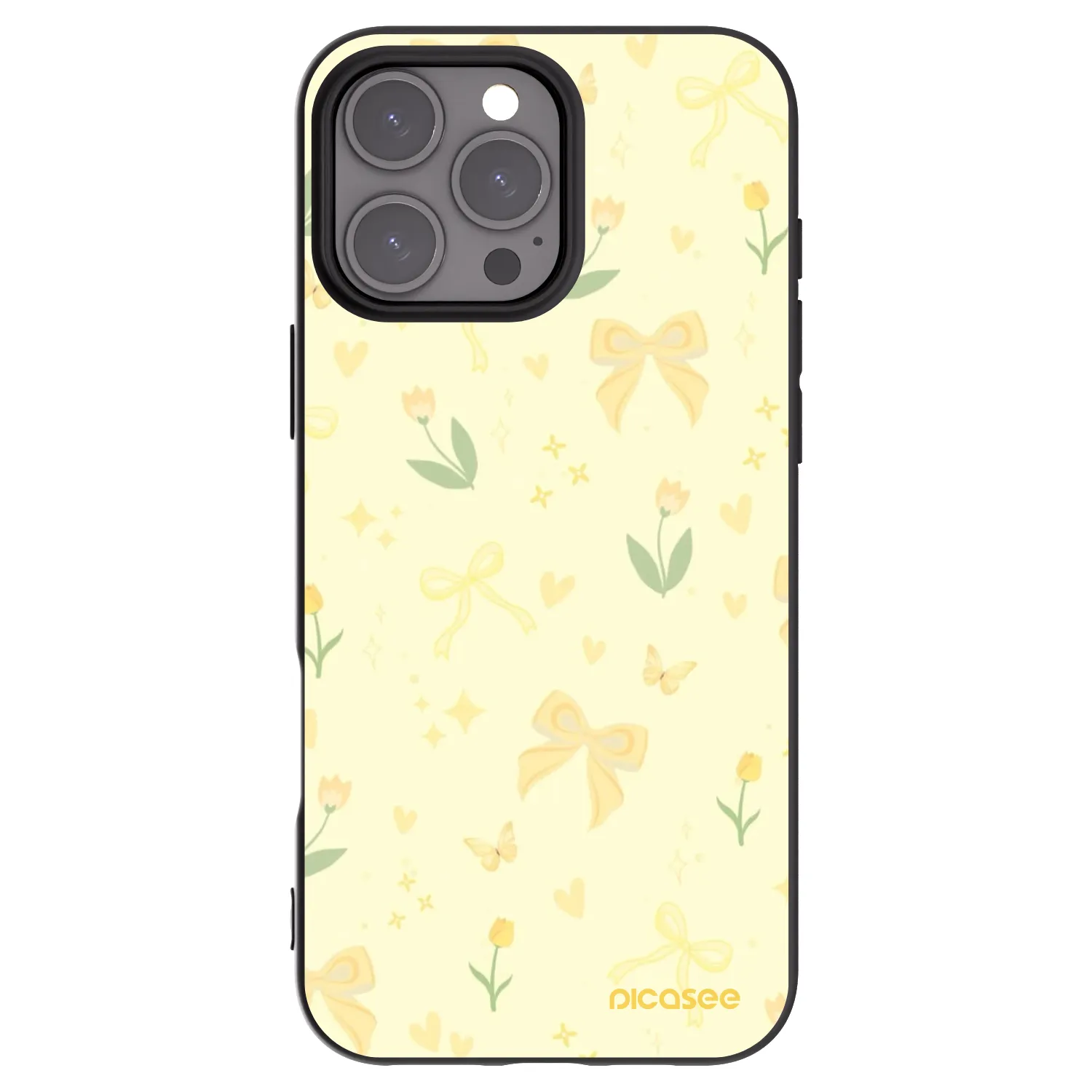 Picasee silikónový čierny obal pre Apple iPhone 16 Pro Max - Honey Blossom