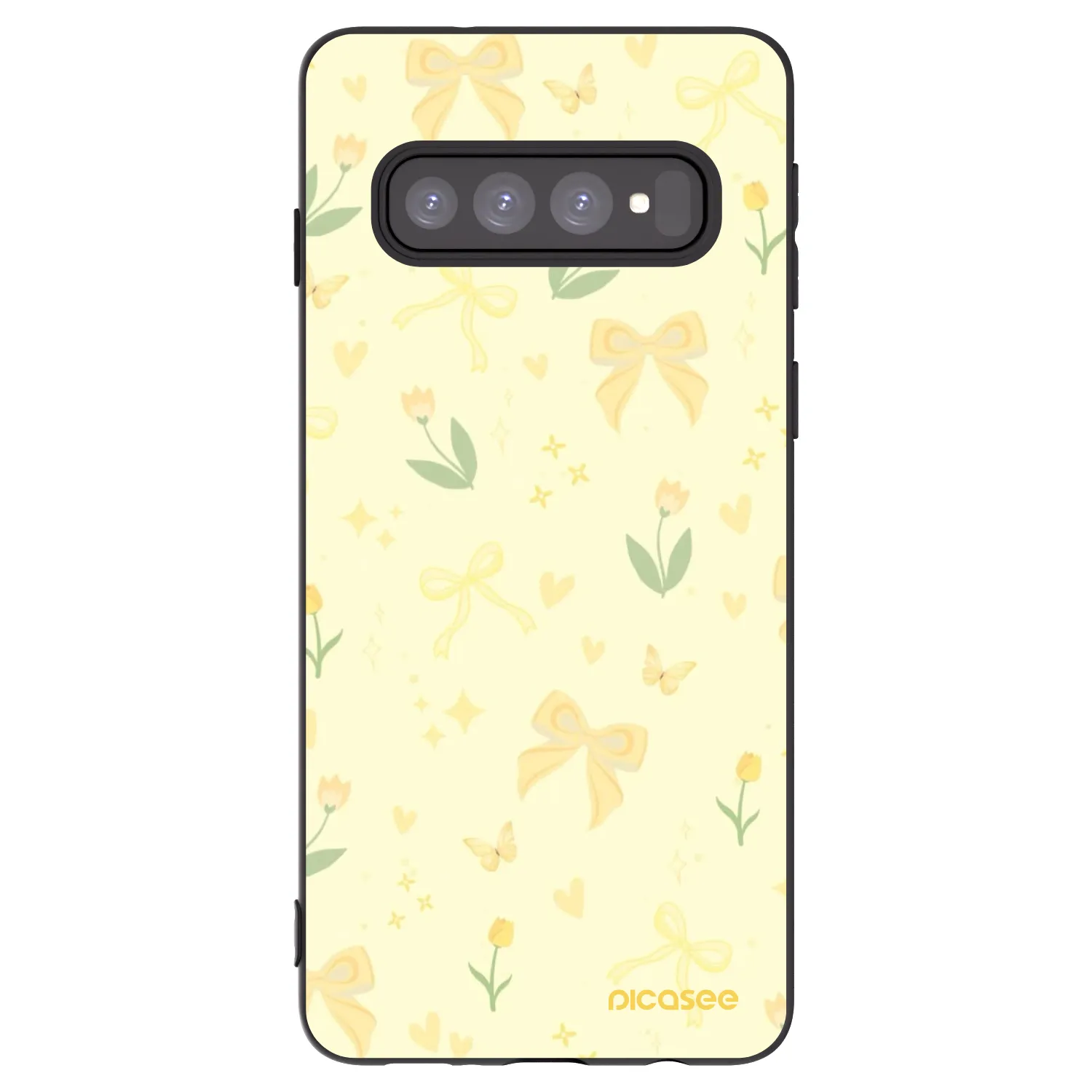 Picasee silikónový čierny obal pre Samsung Galaxy S10 G973 - Honey Blossom