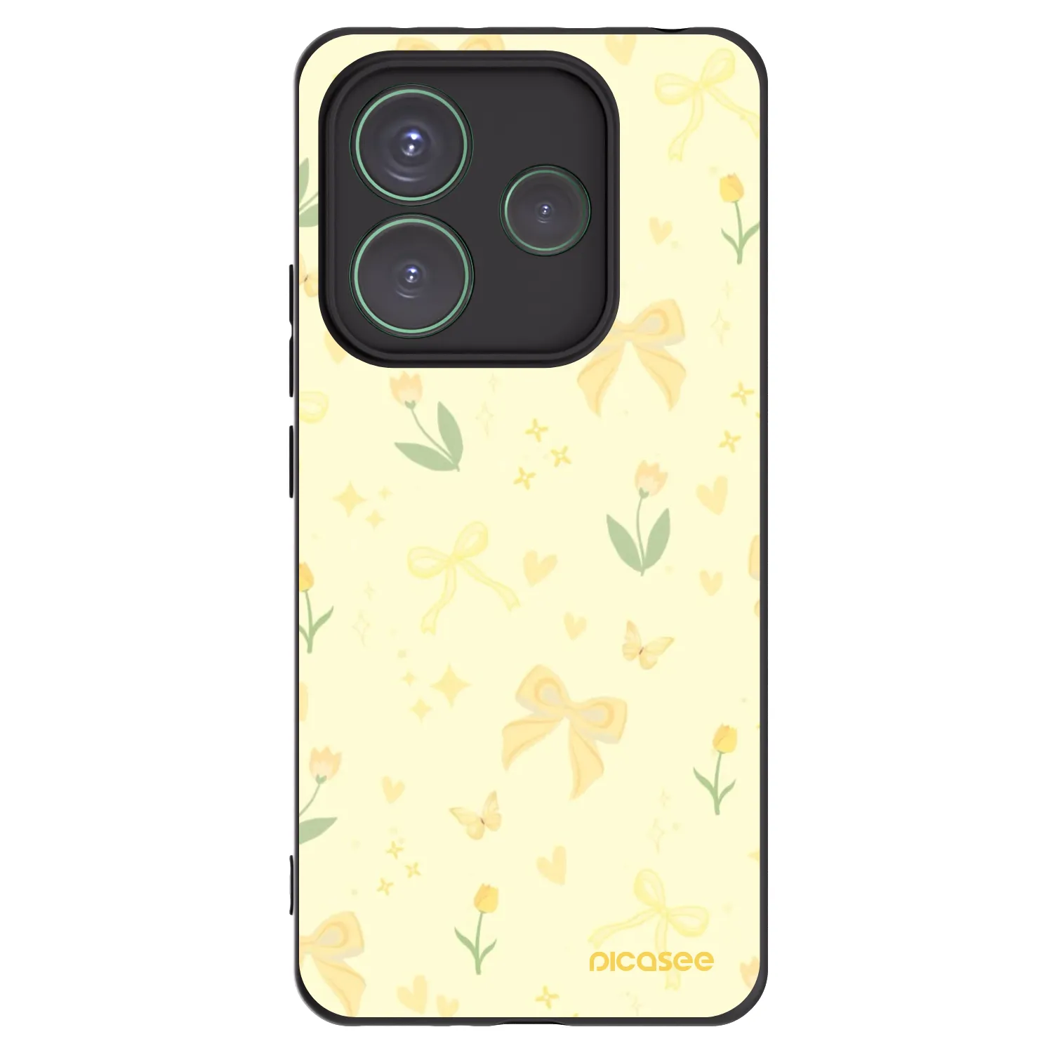 Picasee silikónový čierny obal pre Xiaomi Redmi Note 14 5G - Honey Blossom