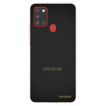 Picasee silikónový prehľadný obal pre Samsung Galaxy A21s - Discipline