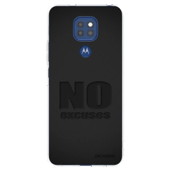 Picasee silikónový prehľadný obal pre Motorola Moto G9 Play - No Excuses