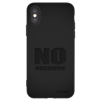 Picasee silikónový čierny obal pre Apple iPhone X/XS - No Excuses