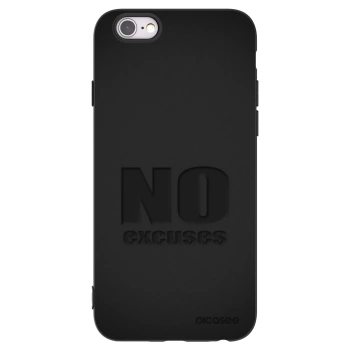 Picasee silikónový čierny obal pre Apple iPhone 6/6S - No Excuses