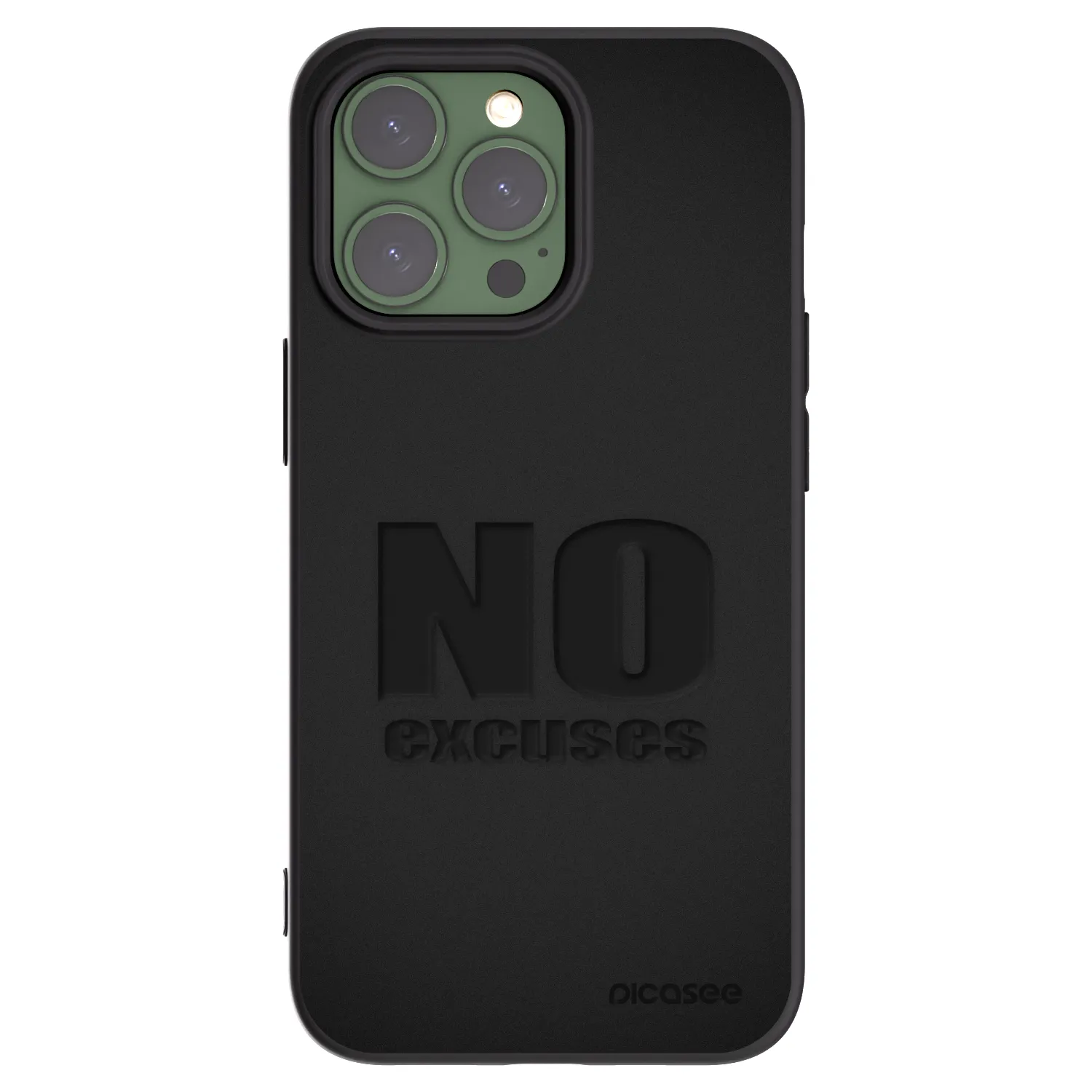 Silikónový čierny obal pre Apple iPhone 13 Pro - No Excuses