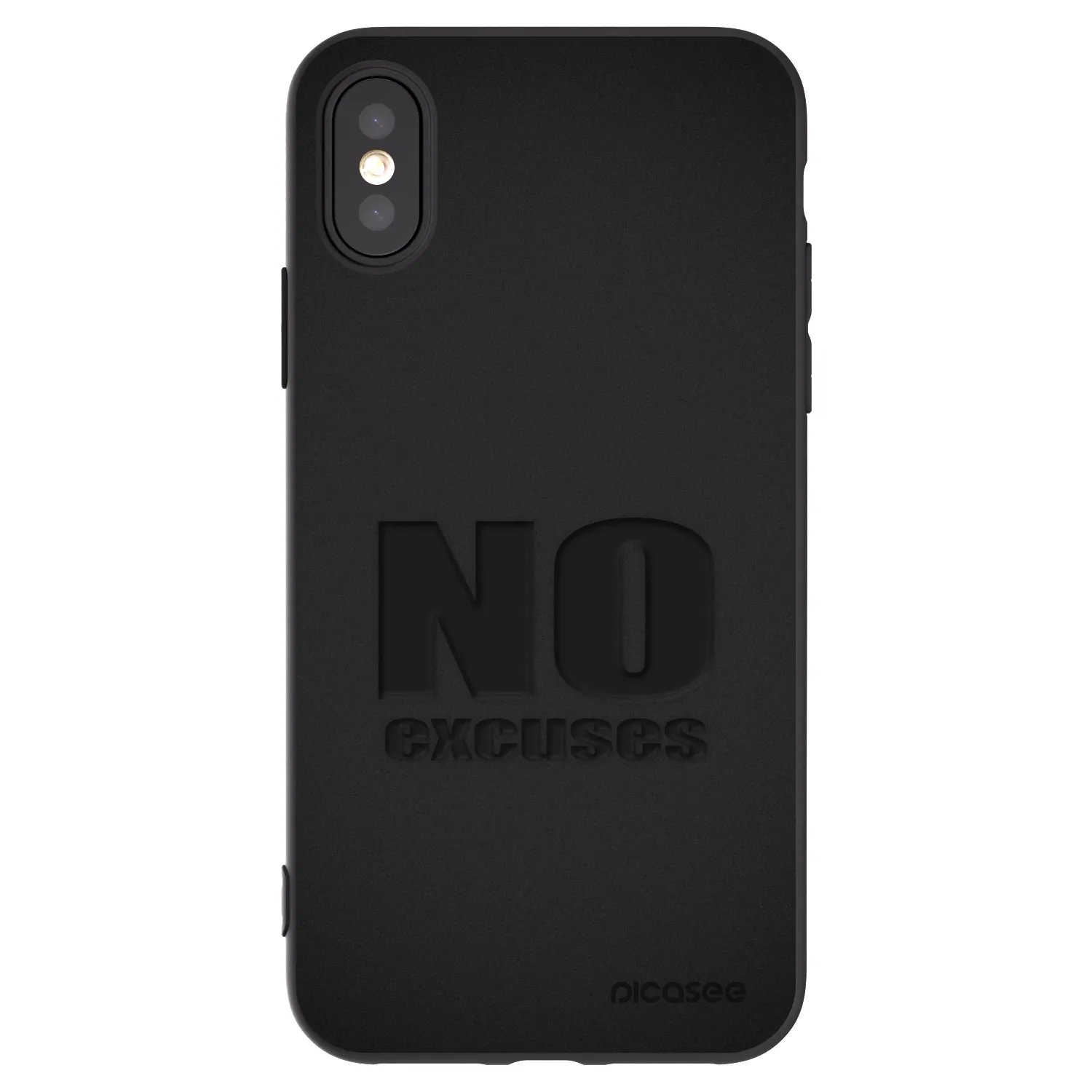 Silikónový čierny obal pre Apple iPhone X/XS - No Excuses