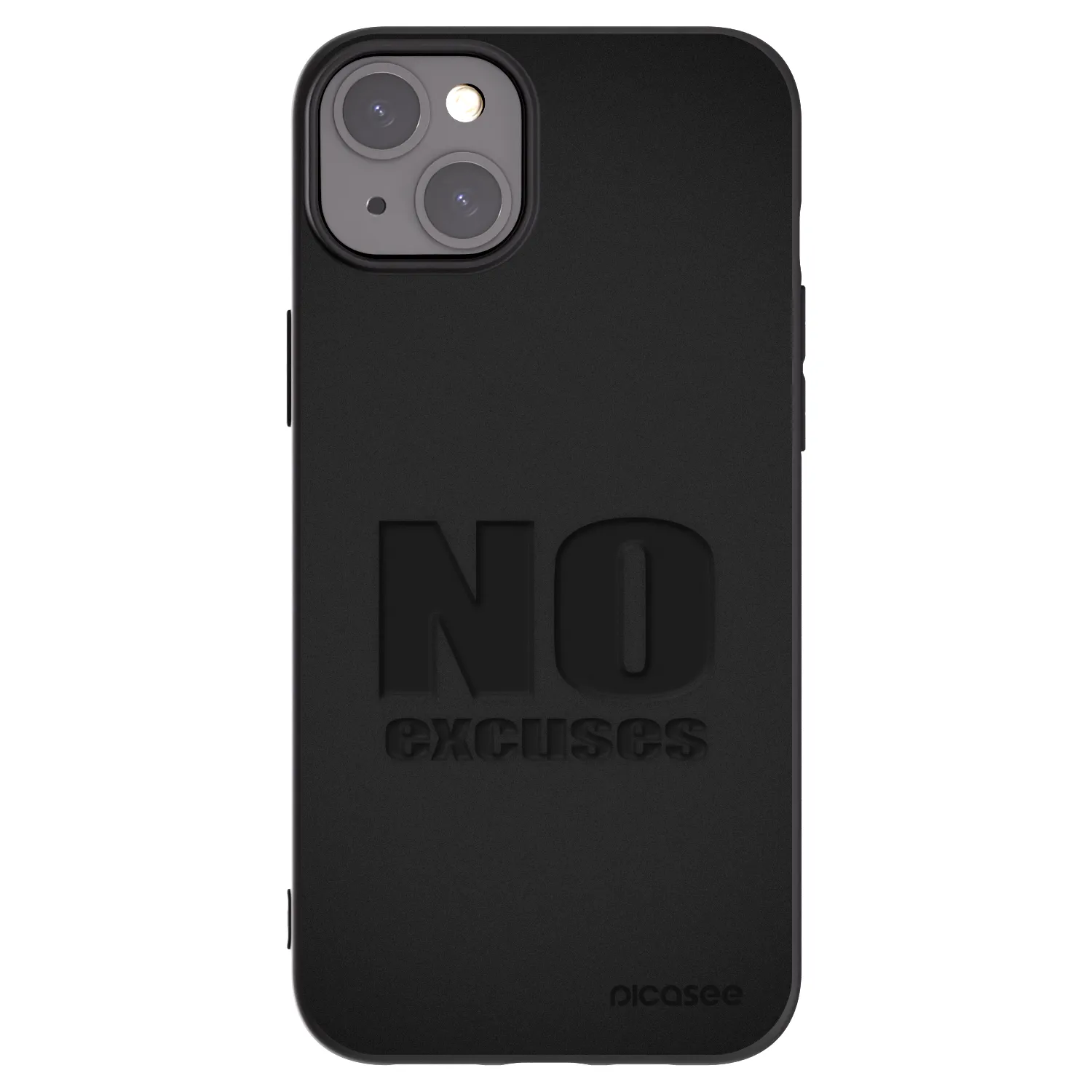 Silikónový čierny obal pre Apple iPhone 15 Plus - No Excuses