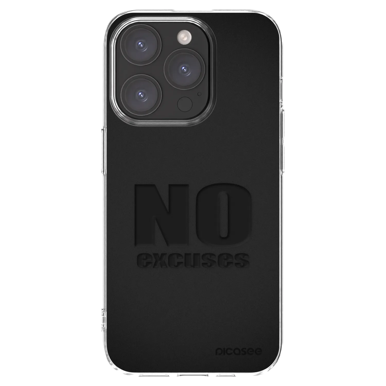 Silikónový prehľadný obal pre Apple iPhone 15 Pro - No Excuses