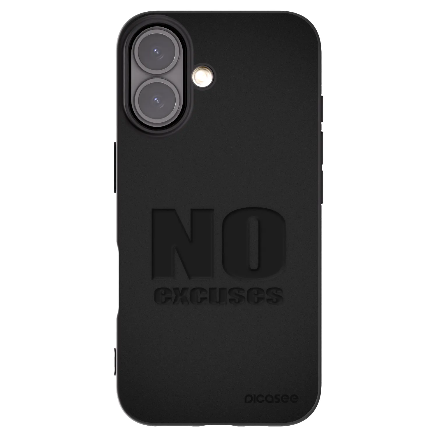 Silikónový čierny obal pre Apple iPhone 16 - No Excuses