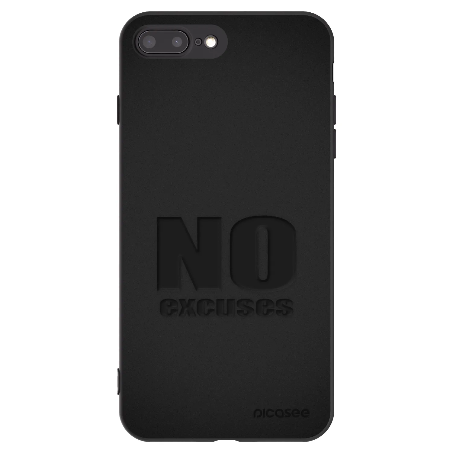 Picasee silikónový čierny obal pre Apple iPhone 8 Plus - No Excuses