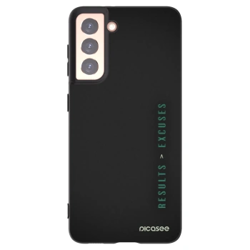 Picasee silikónový čierny obal pre Samsung Galaxy S21 5G G991B - Results x Excuses
