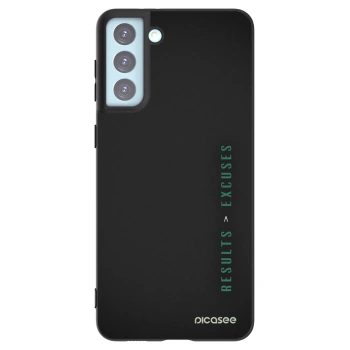 Picasee silikónový čierny obal pre Samsung Galaxy S21+ 5G G996F - Results x Excuses