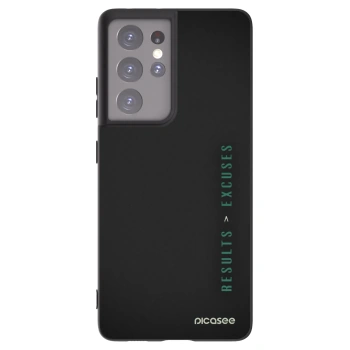 Picasee silikónový čierny obal pre Samsung Galaxy S21 Ultra 5G G998B - Results x Excuses