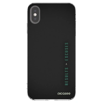Picasee silikónový prehľadný obal pre Apple iPhone XS Max - Results x Excuses