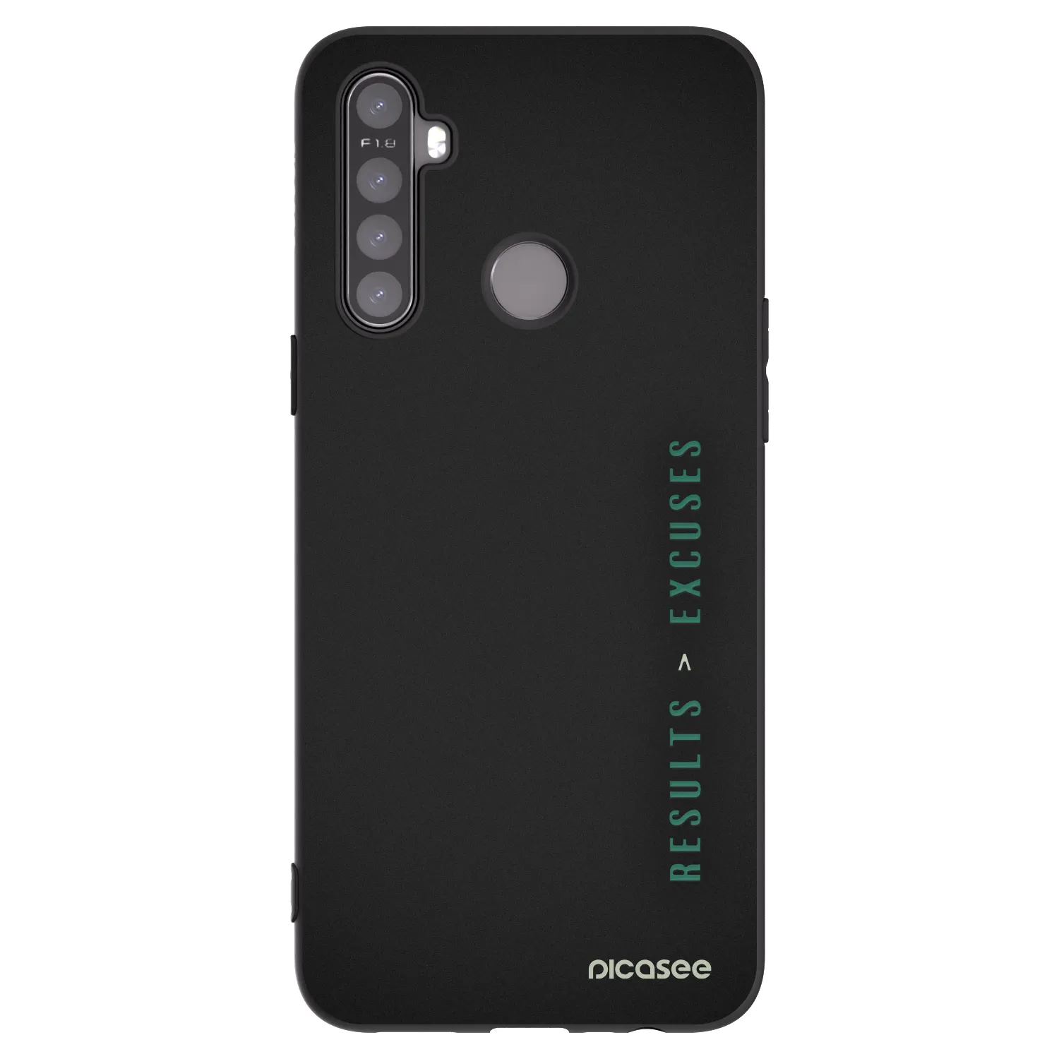 Picasee silikónový čierny obal pre Realme 5 - Results x Excuses