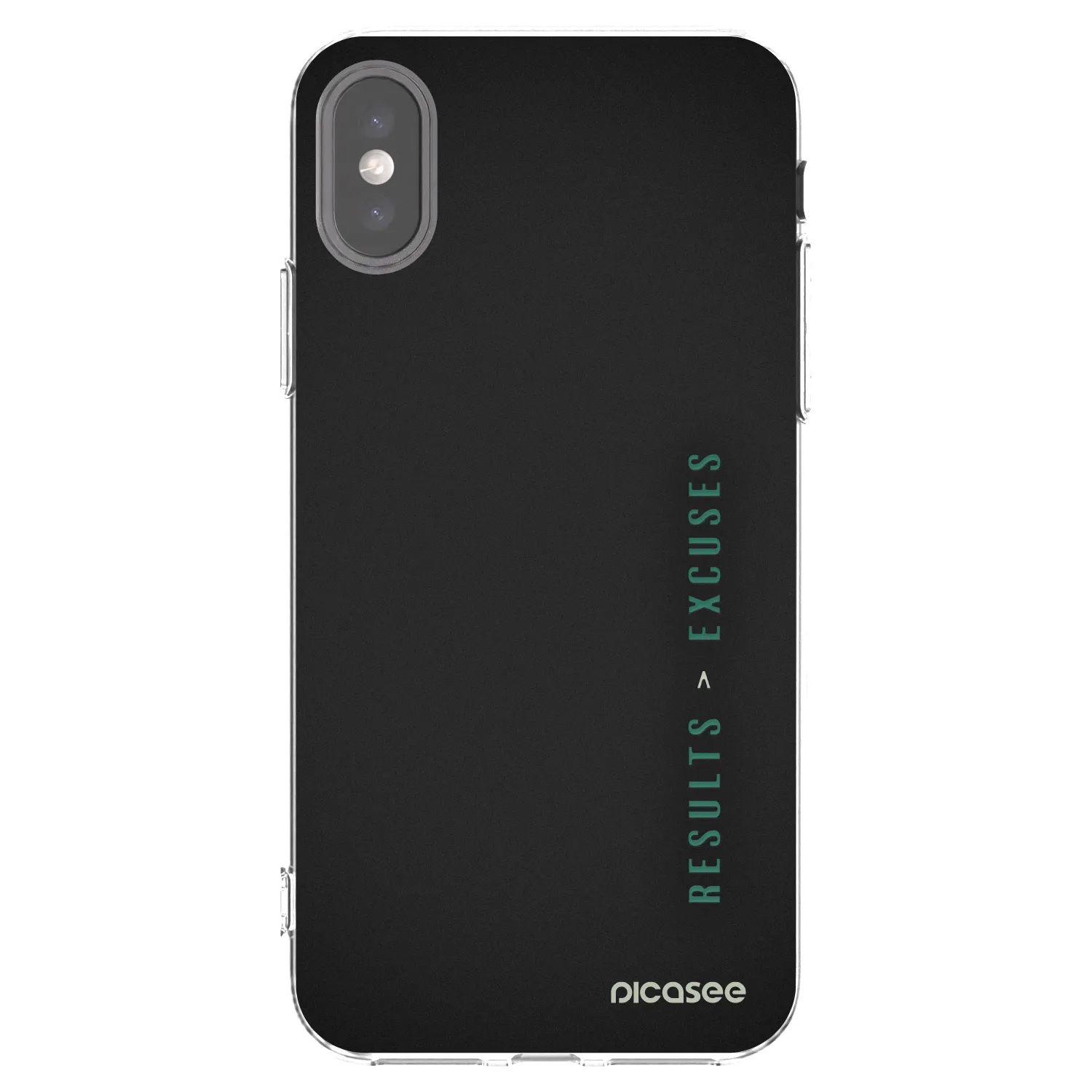 Silikónový prehľadný obal pre Apple iPhone X/XS - Results x Excuses