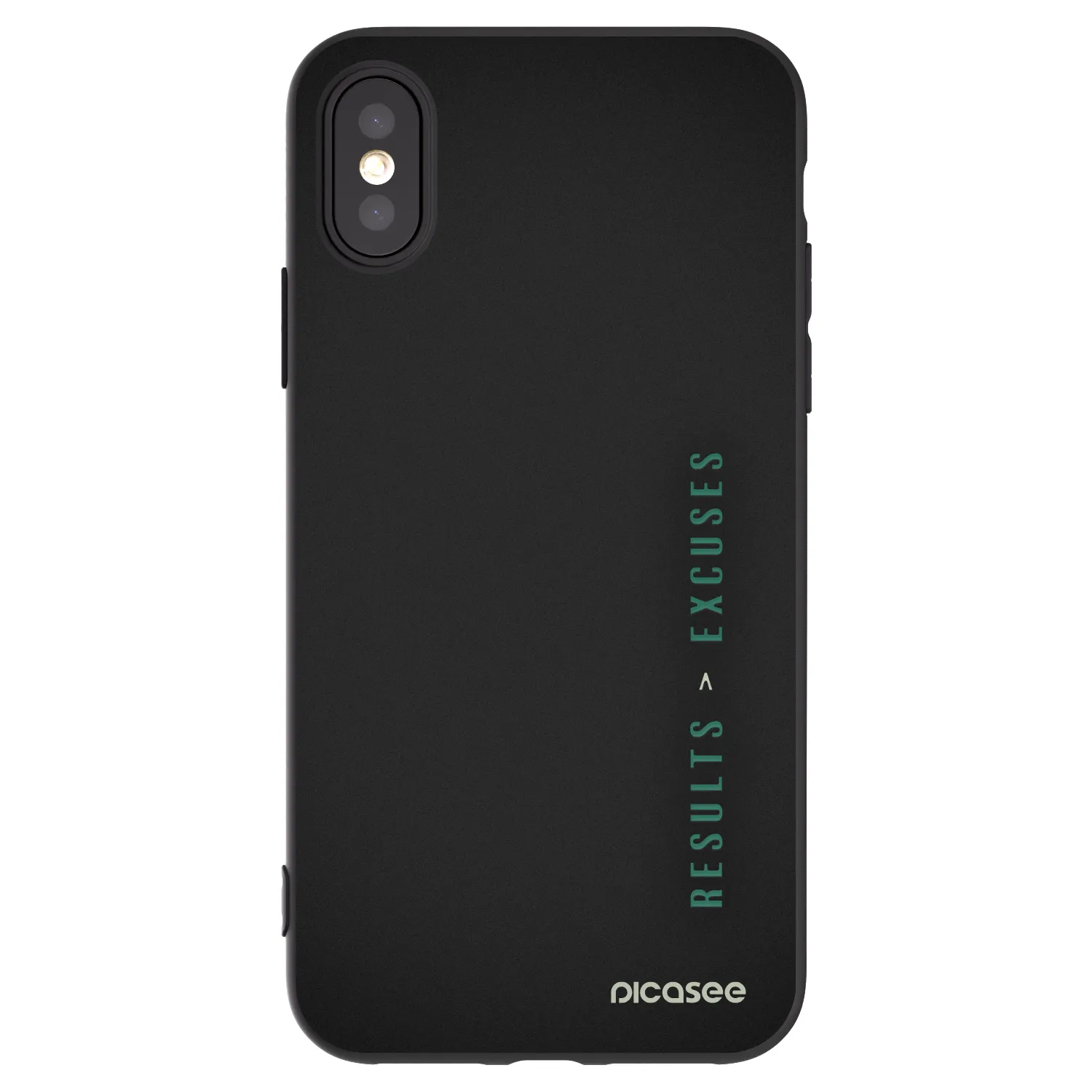 Silikónový čierny obal pre Apple iPhone X/XS - Results x Excuses