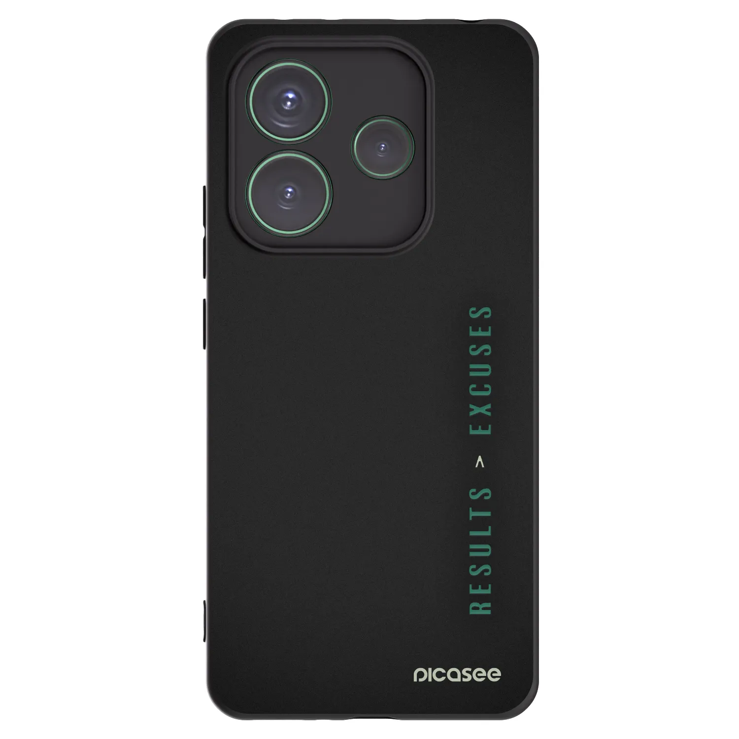 Silikónový čierny obal pre Xiaomi Redmi Note 14 5G - Results x Excuses