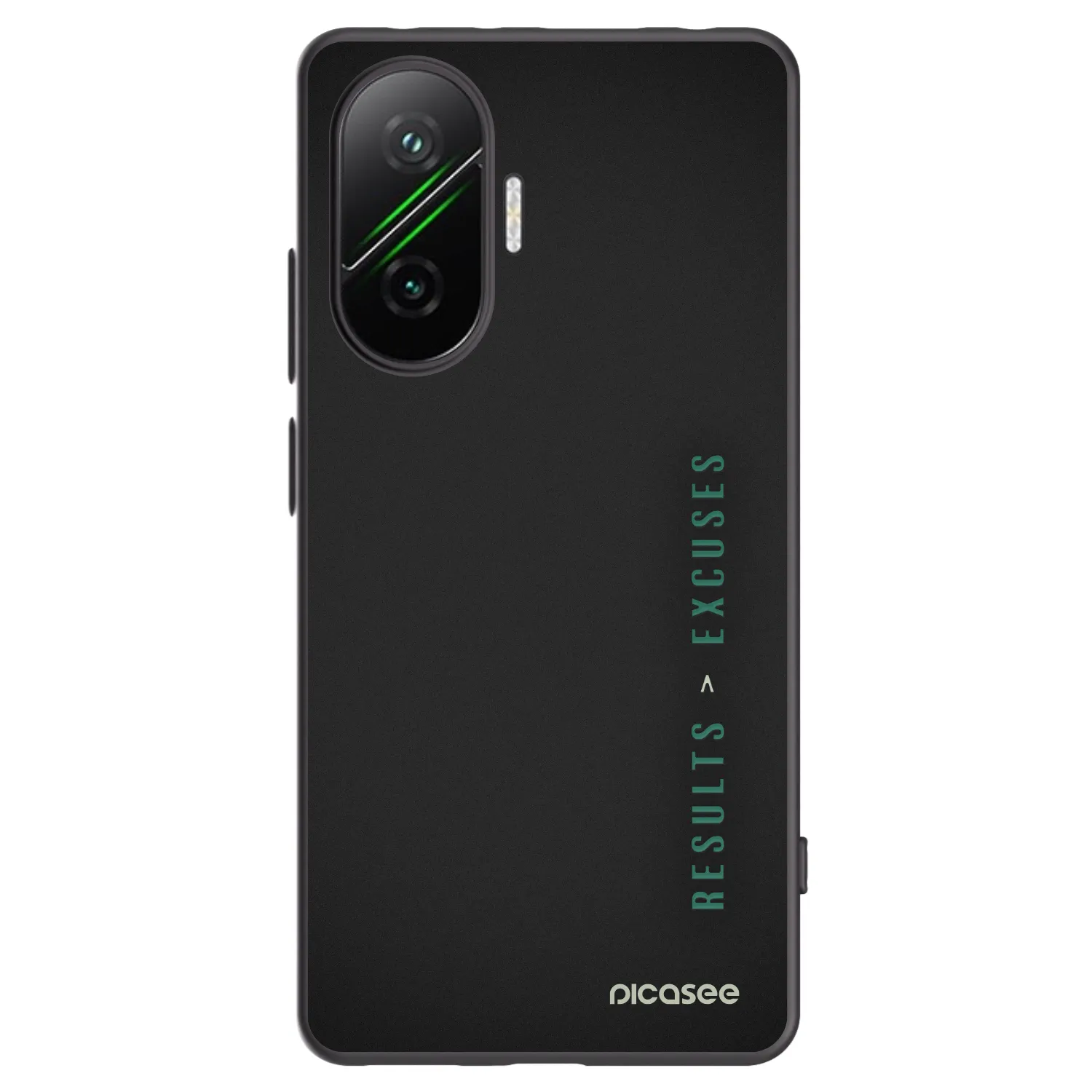 Silikónový čierny obal pre Xiaomi Poco F7 5G - Results x Excuses