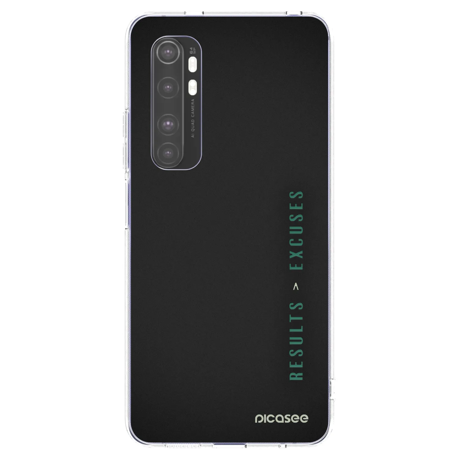 Silikónový prehľadný obal pre Xiaomi Mi Note 10 Lite - Results x Excuses