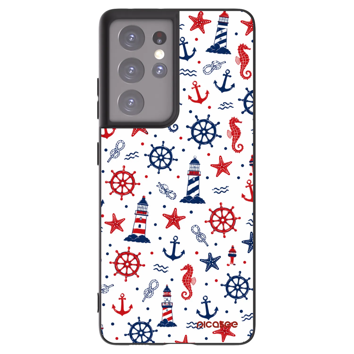 Picasee silikónový čierny obal pre Samsung Galaxy S21 Ultra 5G G998B - Sailor Vibes