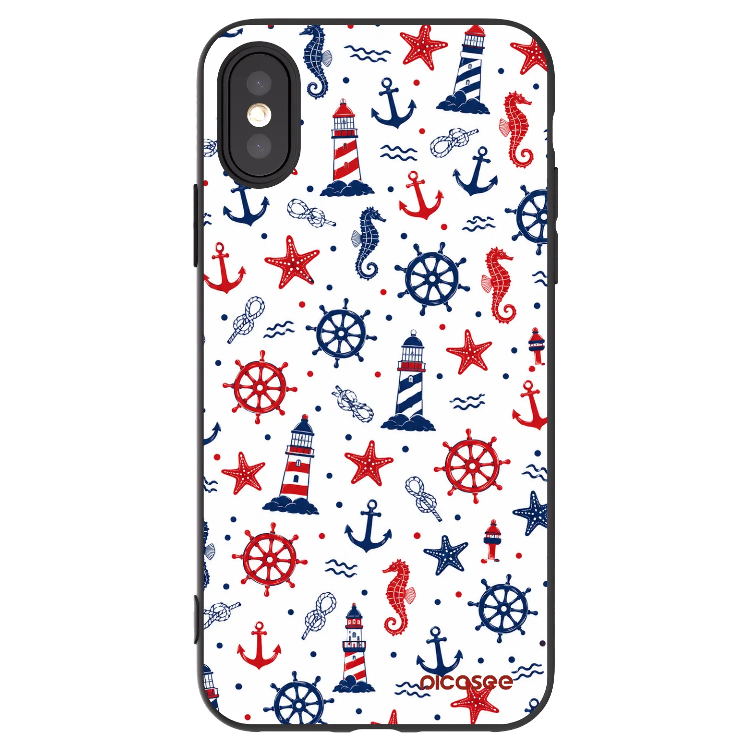 Picasee silikónový čierny obal pre Apple iPhone X/XS - Sailor Vibes