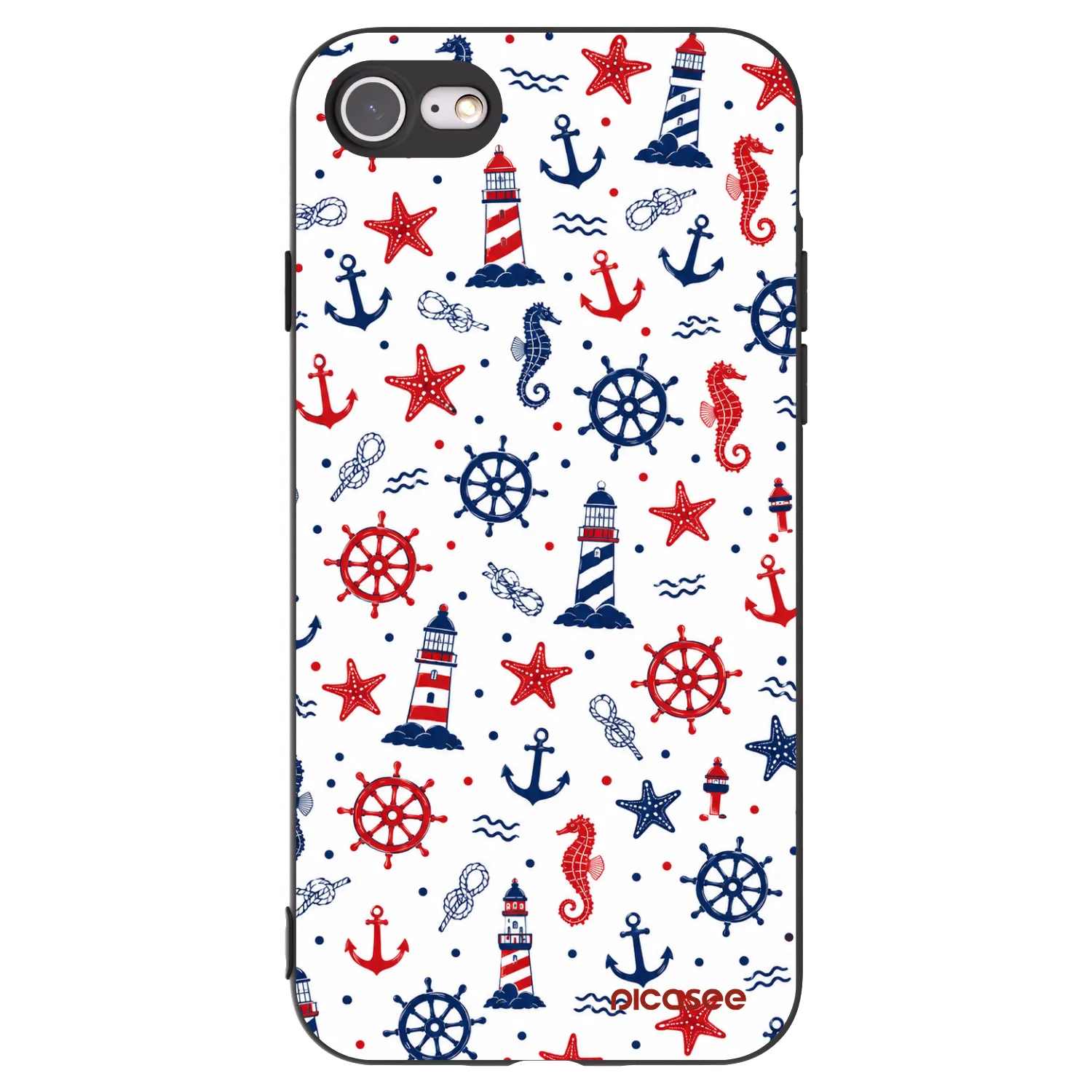 Picasee silikónový čierny obal pre Apple iPhone 7 - Sailor Vibes