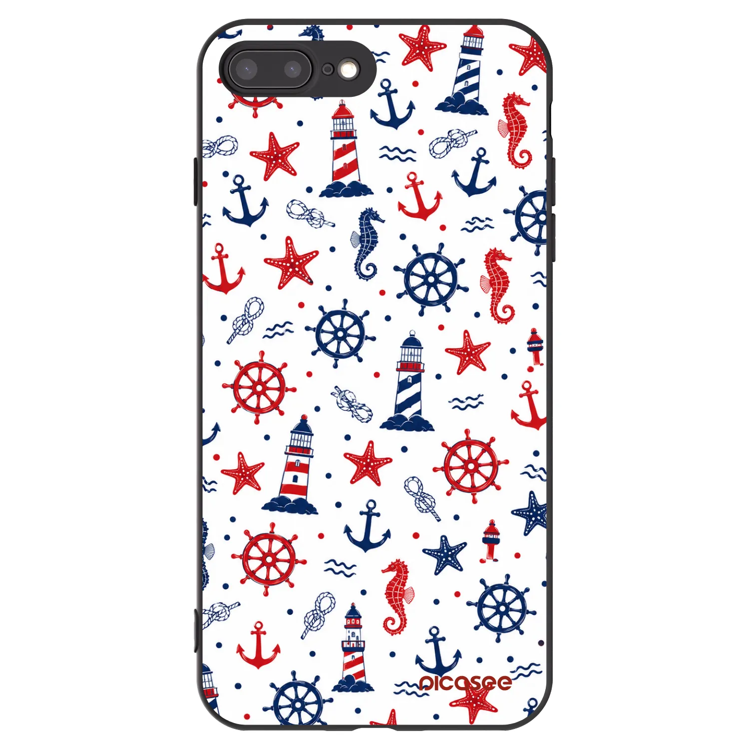 Picasee silikónový čierny obal pre Apple iPhone 8 Plus - Sailor Vibes