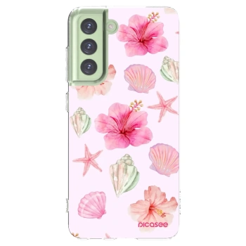 Picasee silikónový prehľadný obal pre Samsung Galaxy S21 FE 5G - Blush Lagoon