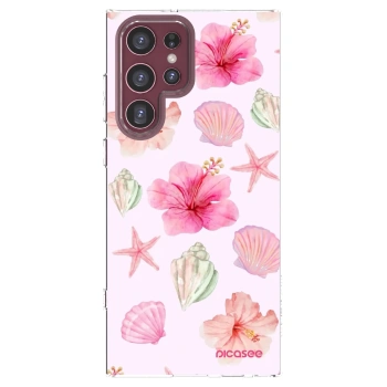 Picasee silikónový prehľadný obal pre Samsung Galaxy S22 Ultra 5G - Blush Lagoon