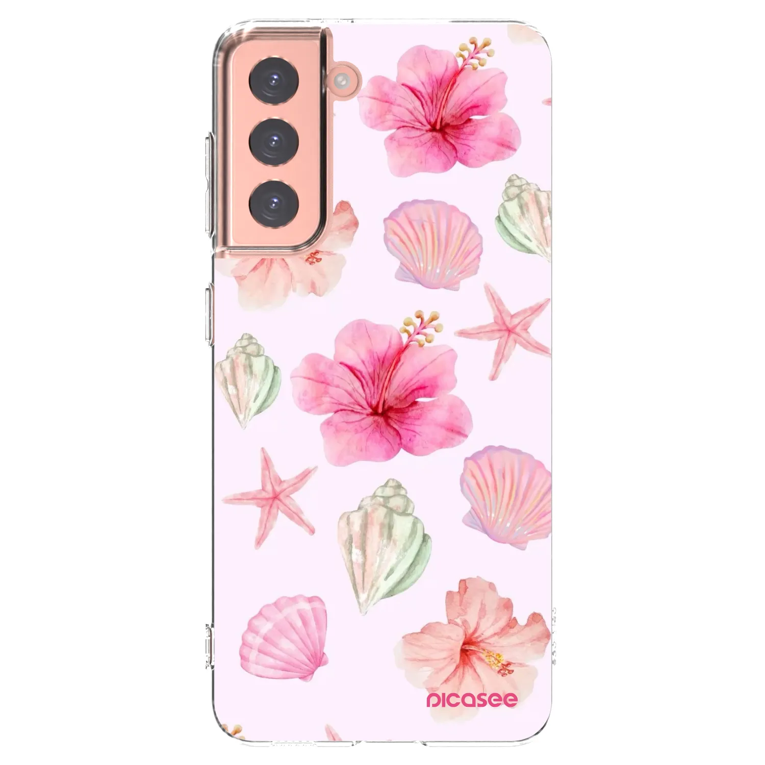 Picasee silikónový prehľadný obal pre Samsung Galaxy S21 5G G991B - Blush Lagoon