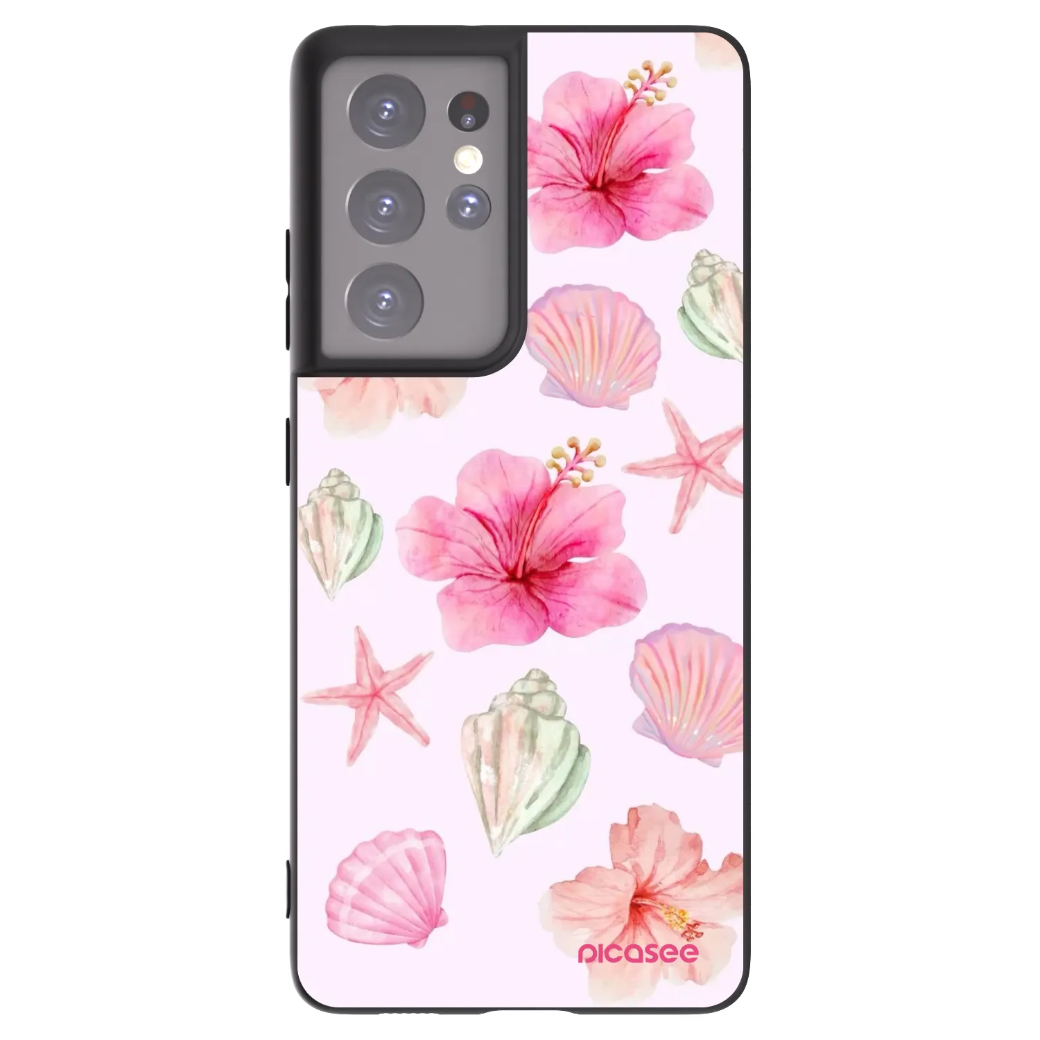 Picasee silikónový čierny obal pre Samsung Galaxy S21 Ultra 5G G998B - Blush Lagoon