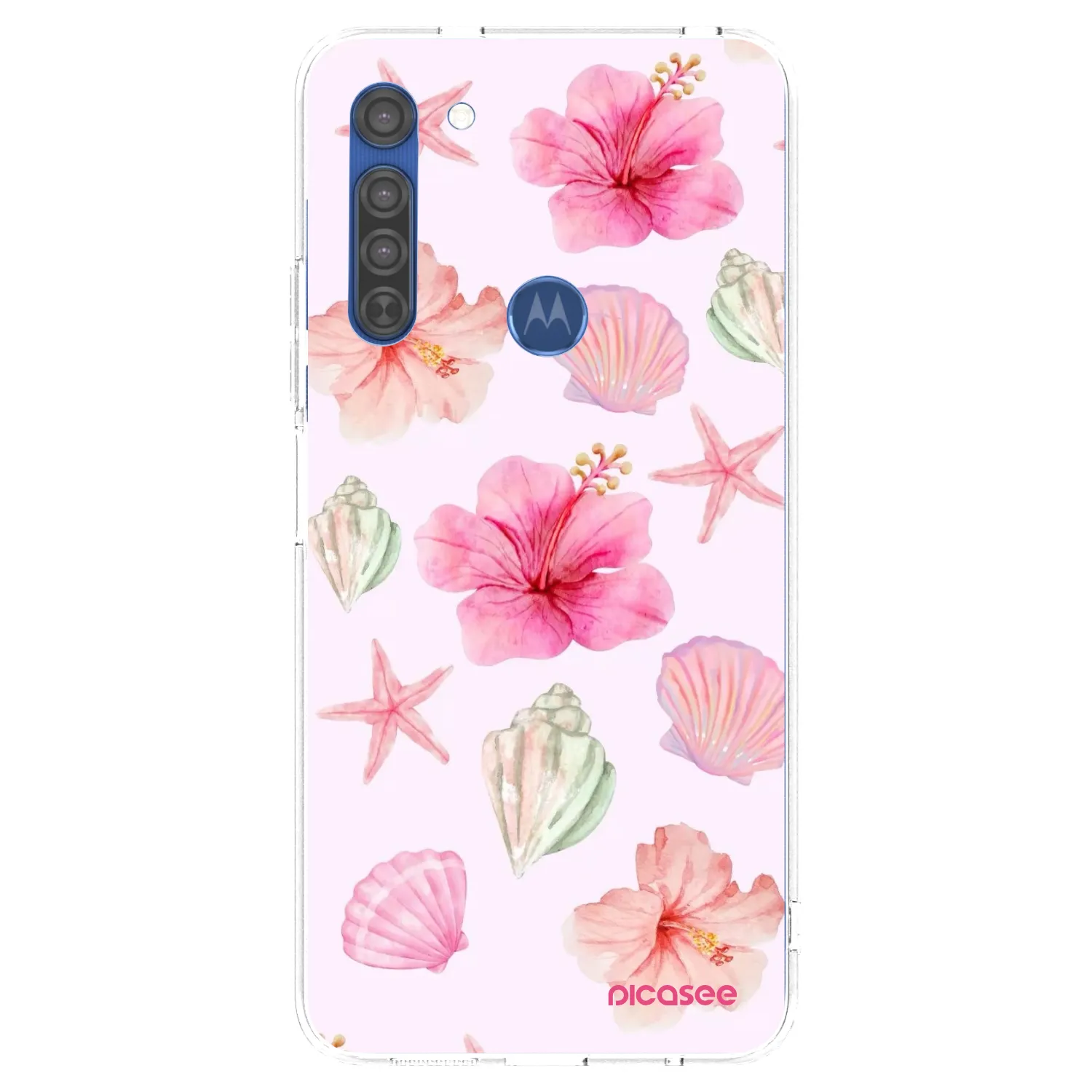 Picasee silikónový prehľadný obal pre Motorola Moto G8 - Blush Lagoon