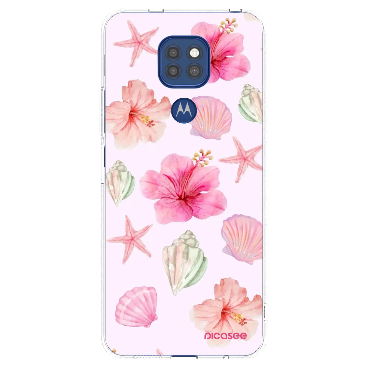 Picasee silikónový prehľadný obal pre Motorola Moto G9 Play - Blush Lagoon