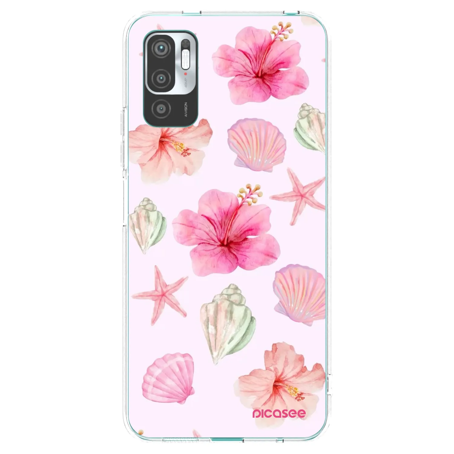 Picasee silikónový prehľadný obal pre Xiaomi Redmi Note 10 5G - Blush Lagoon