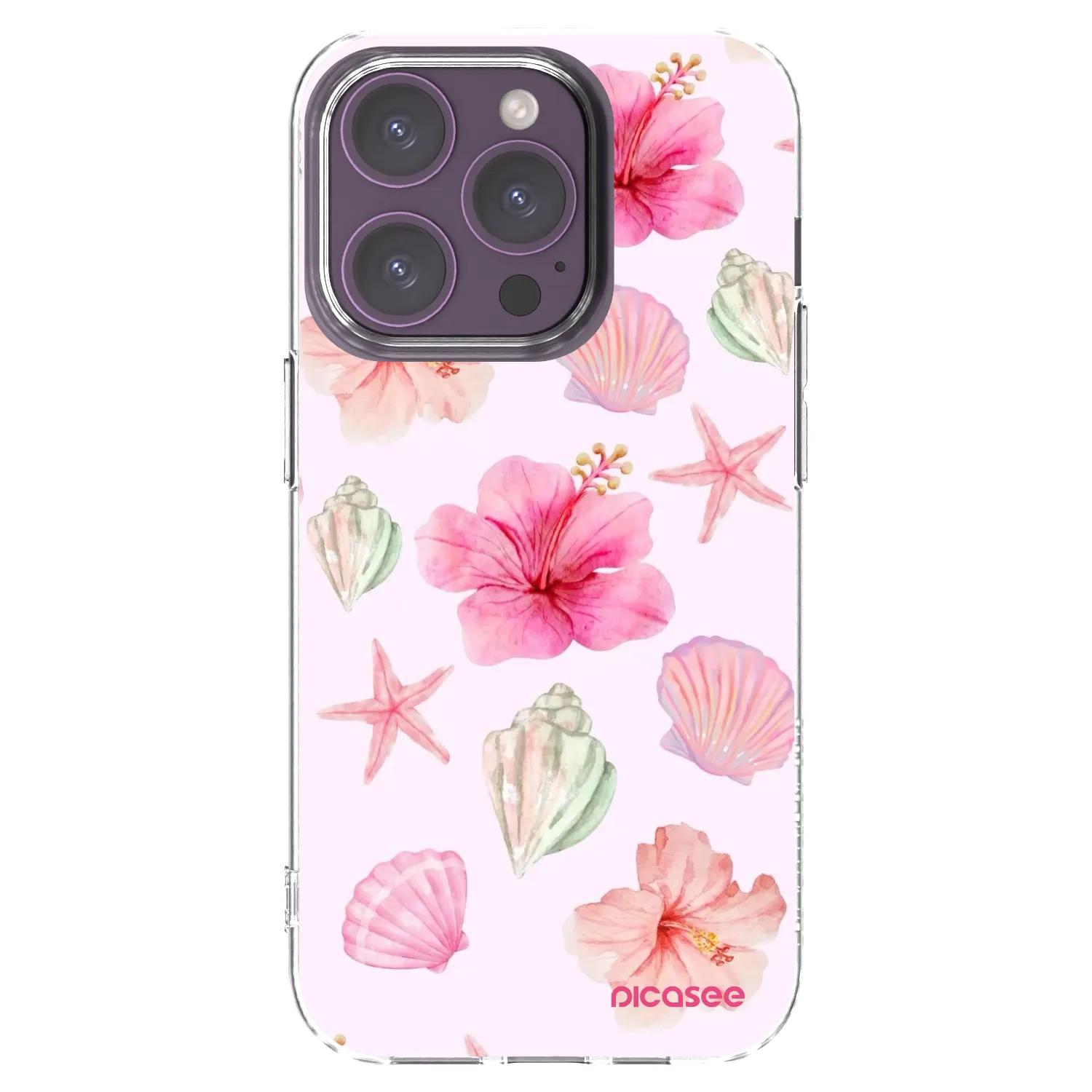Picasee silikónový prehľadný obal pre Apple iPhone 14 Pro - Blush Lagoon