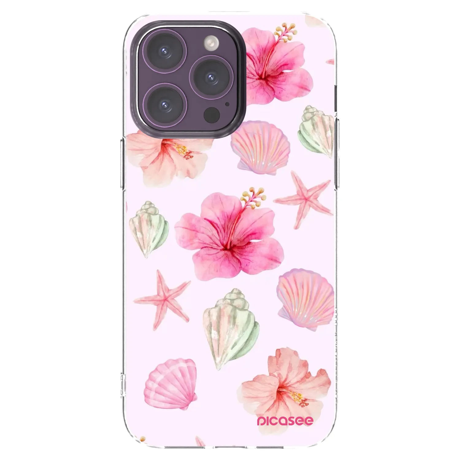 Picasee silikónový prehľadný obal pre Apple iPhone 14 Pro Max - Blush Lagoon