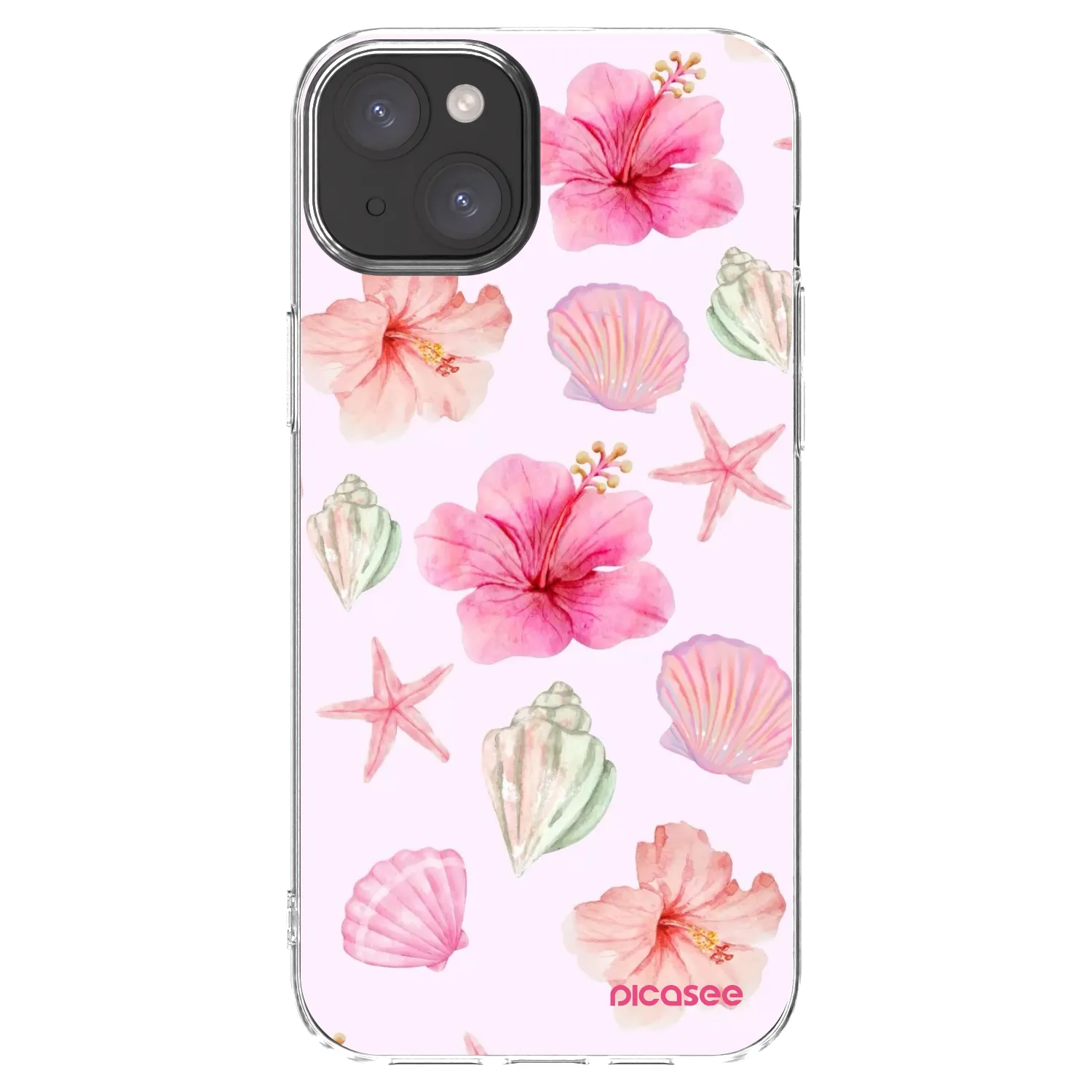 Picasee silikónový prehľadný obal pre Apple iPhone 15 Plus - Blush Lagoon