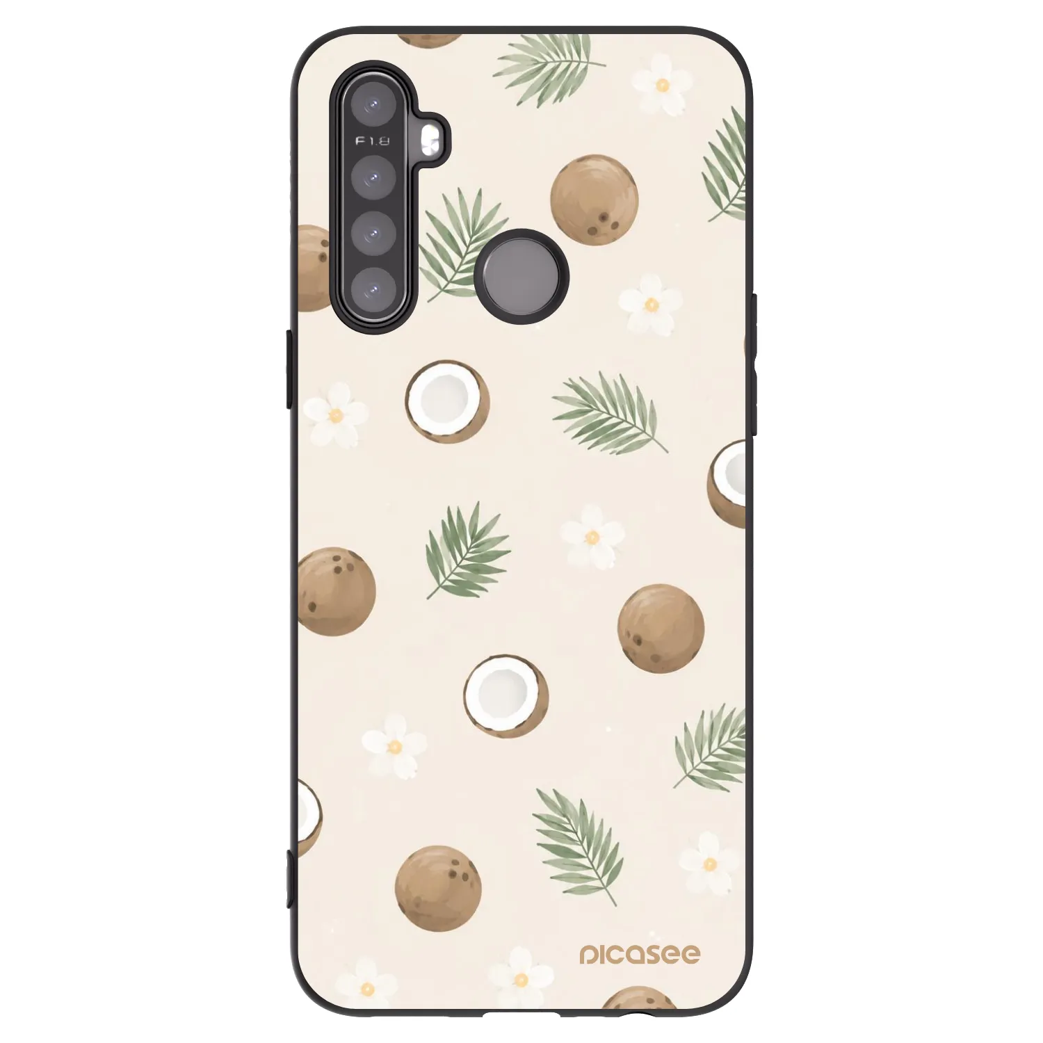 Picasee silikónový čierny obal pre Realme 5 - Coconut Breeze