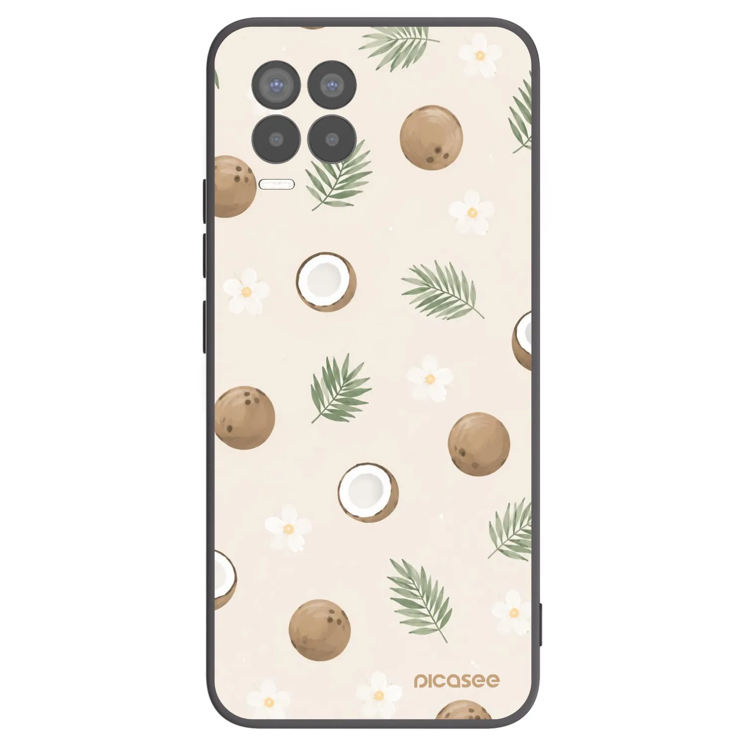 Picasee silikónový čierny obal pre Realme 8 4G - Coconut Breeze