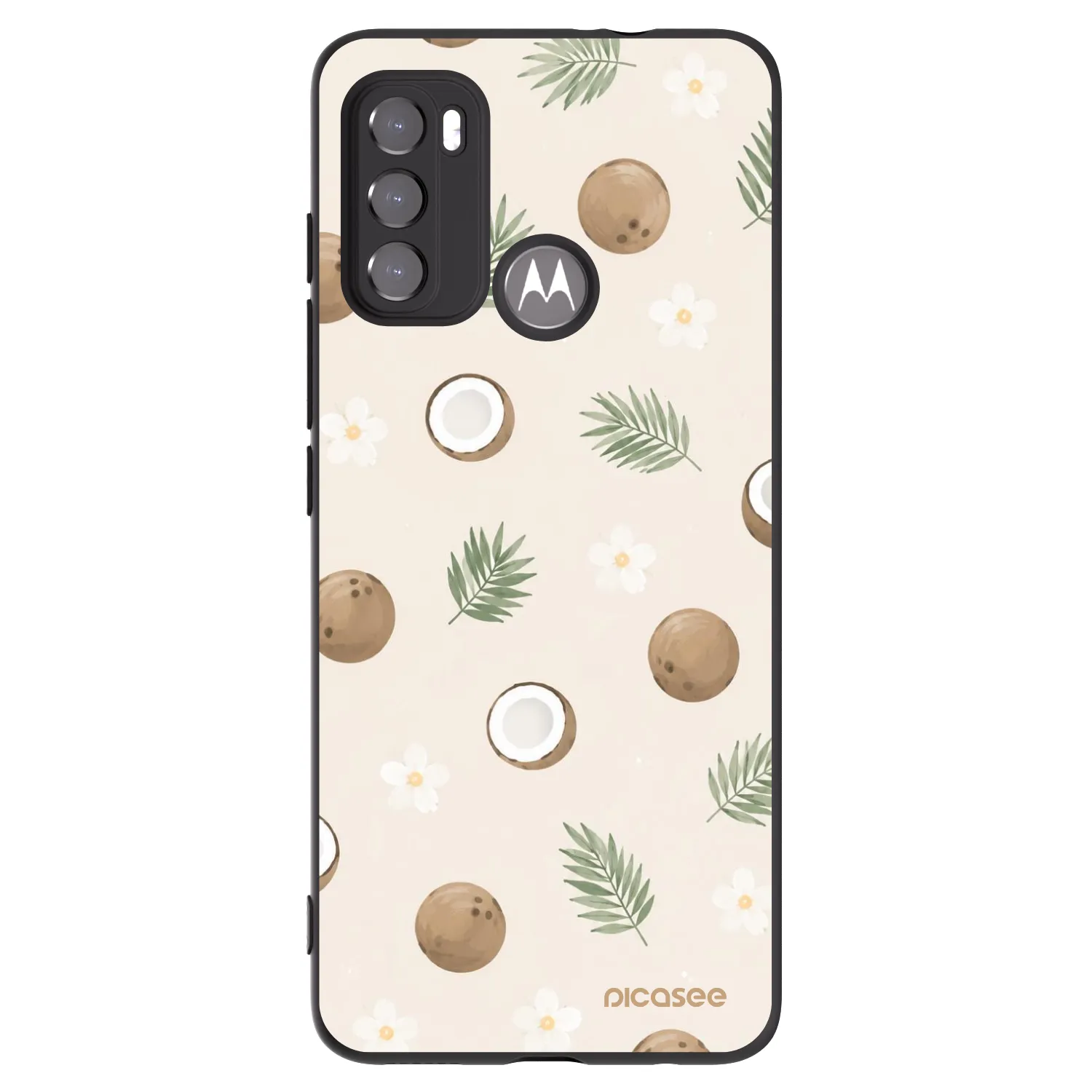 Picasee silikónový čierny obal pre Motorola Moto G60 - Coconut Breeze