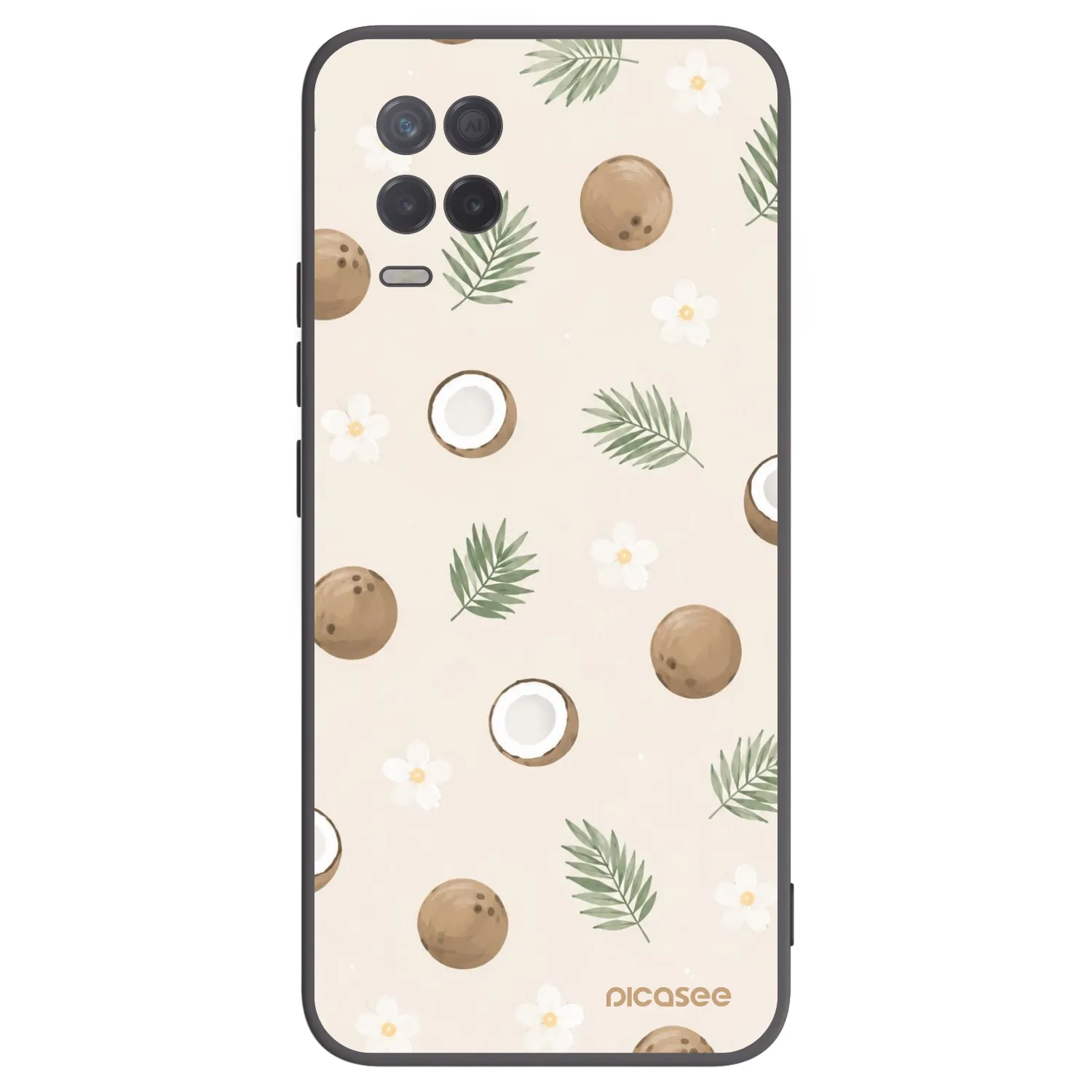 Picasee silikónový čierny obal pre Realme 8 5G - Coconut Breeze
