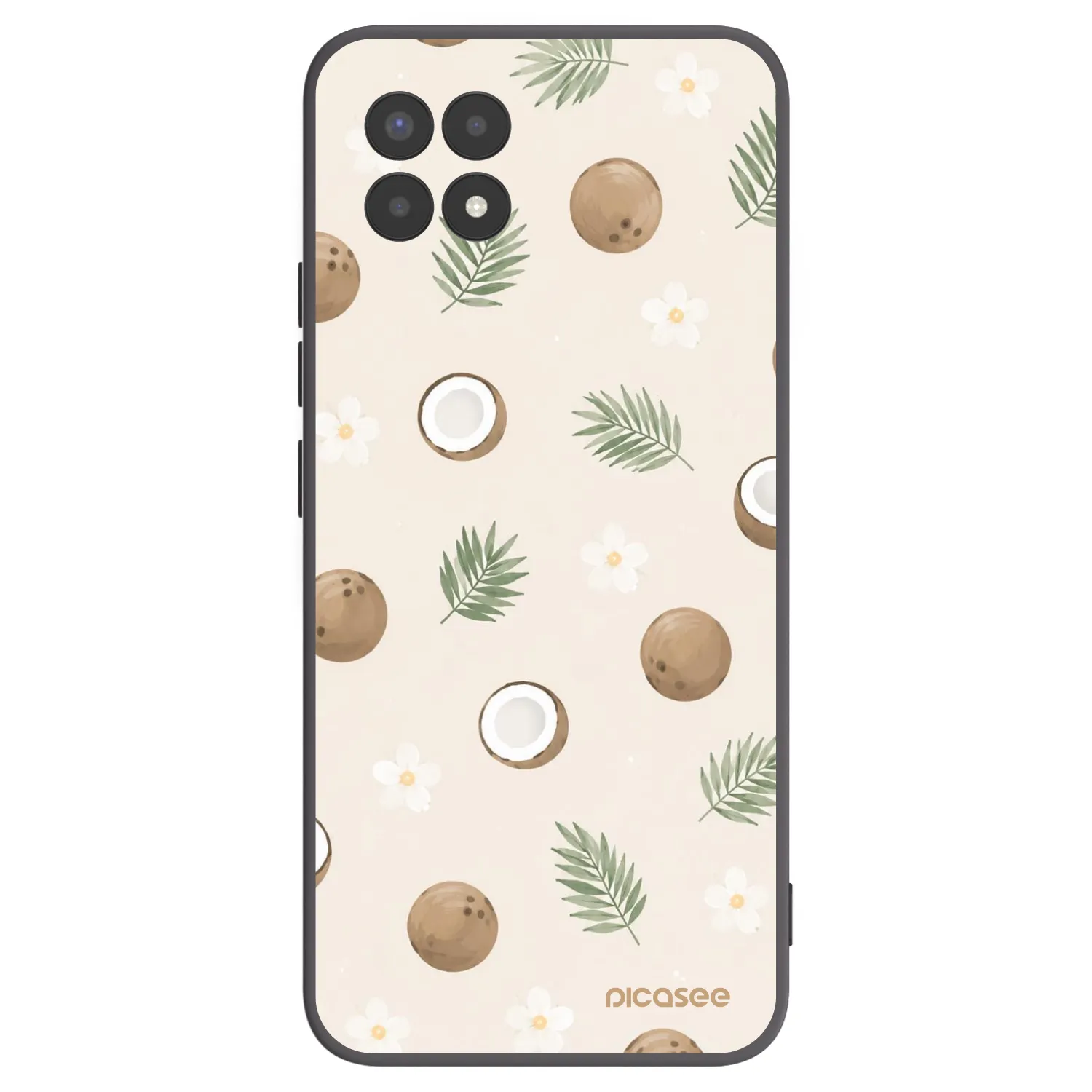 Picasee silikónový čierny obal pre Realme 8i - Coconut Breeze