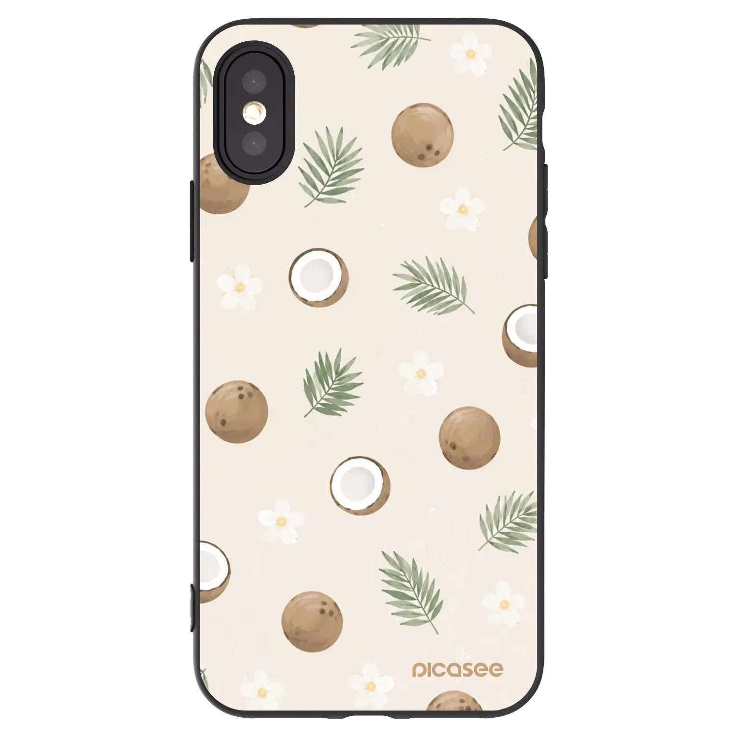 Picasee silikónový čierny obal pre Apple iPhone X/XS - Coconut Breeze