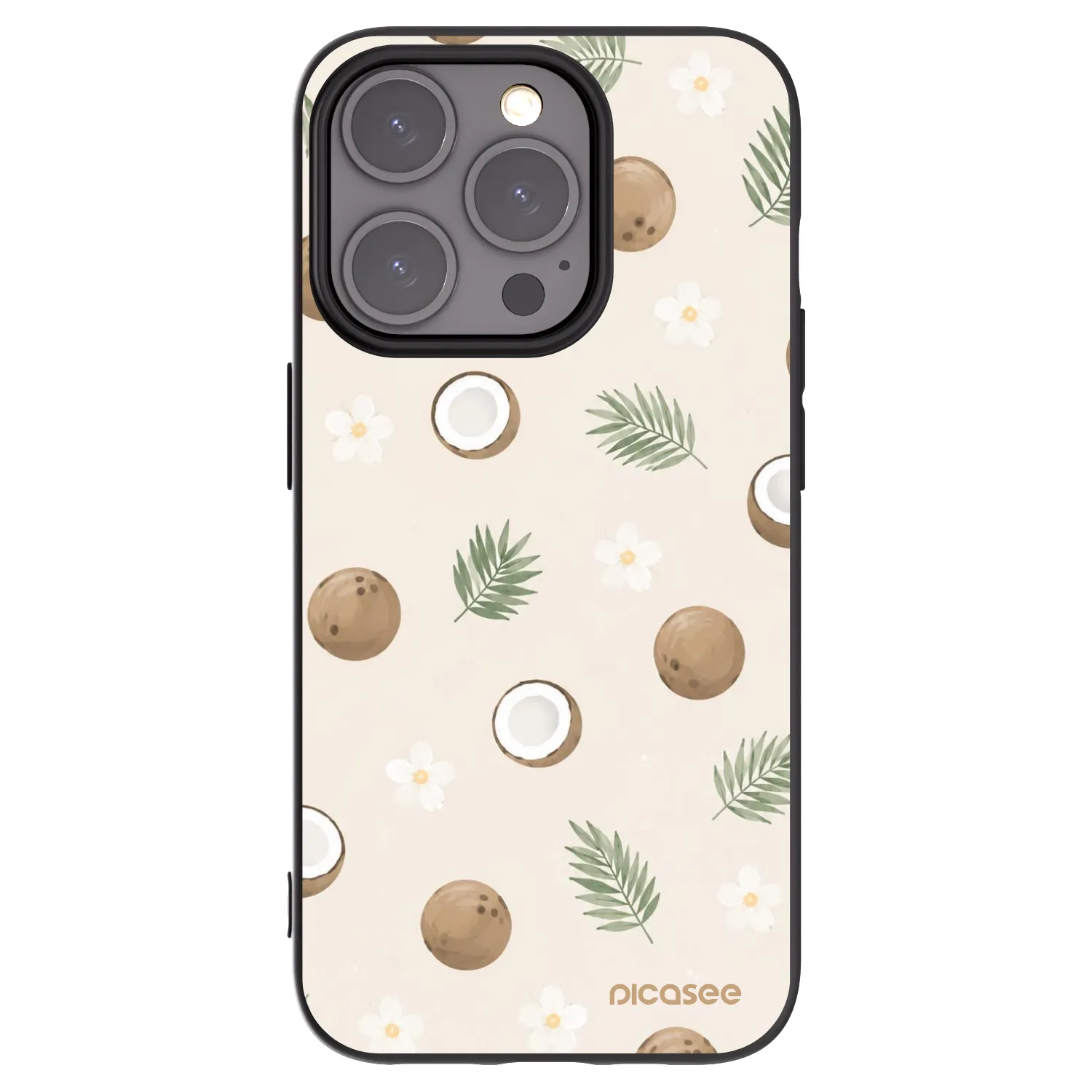Picasee silikónový čierny obal pre Apple iPhone 15 Pro - Coconut Breeze