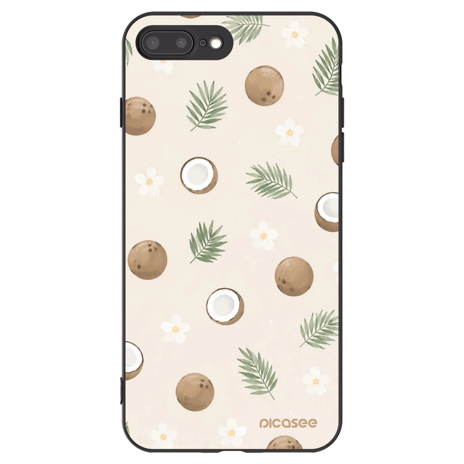 Picasee silikónový čierny obal pre Apple iPhone 8 Plus - Coconut Breeze