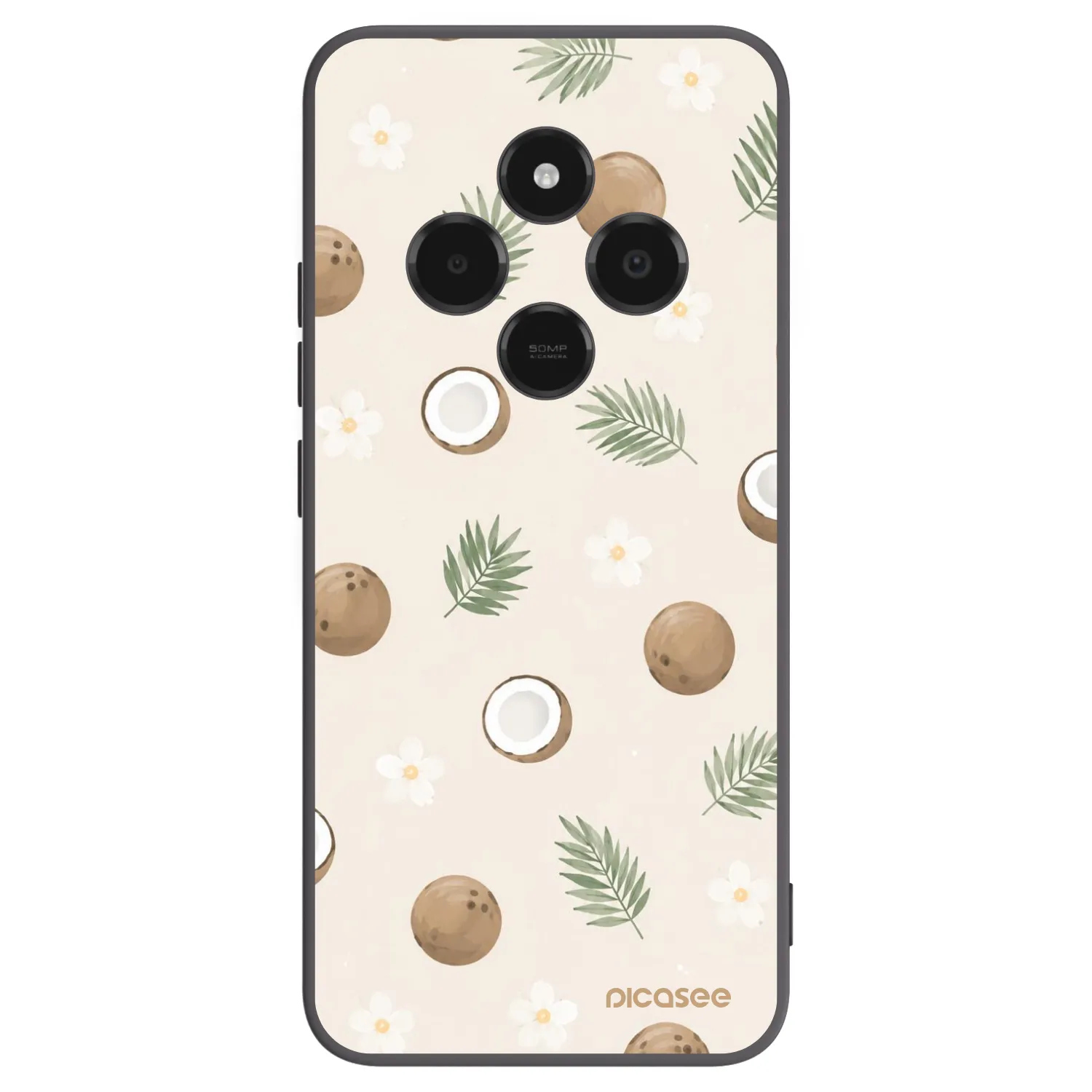 Picasee silikónový čierny obal pre Xiaomi Poco C75 - Coconut Breeze