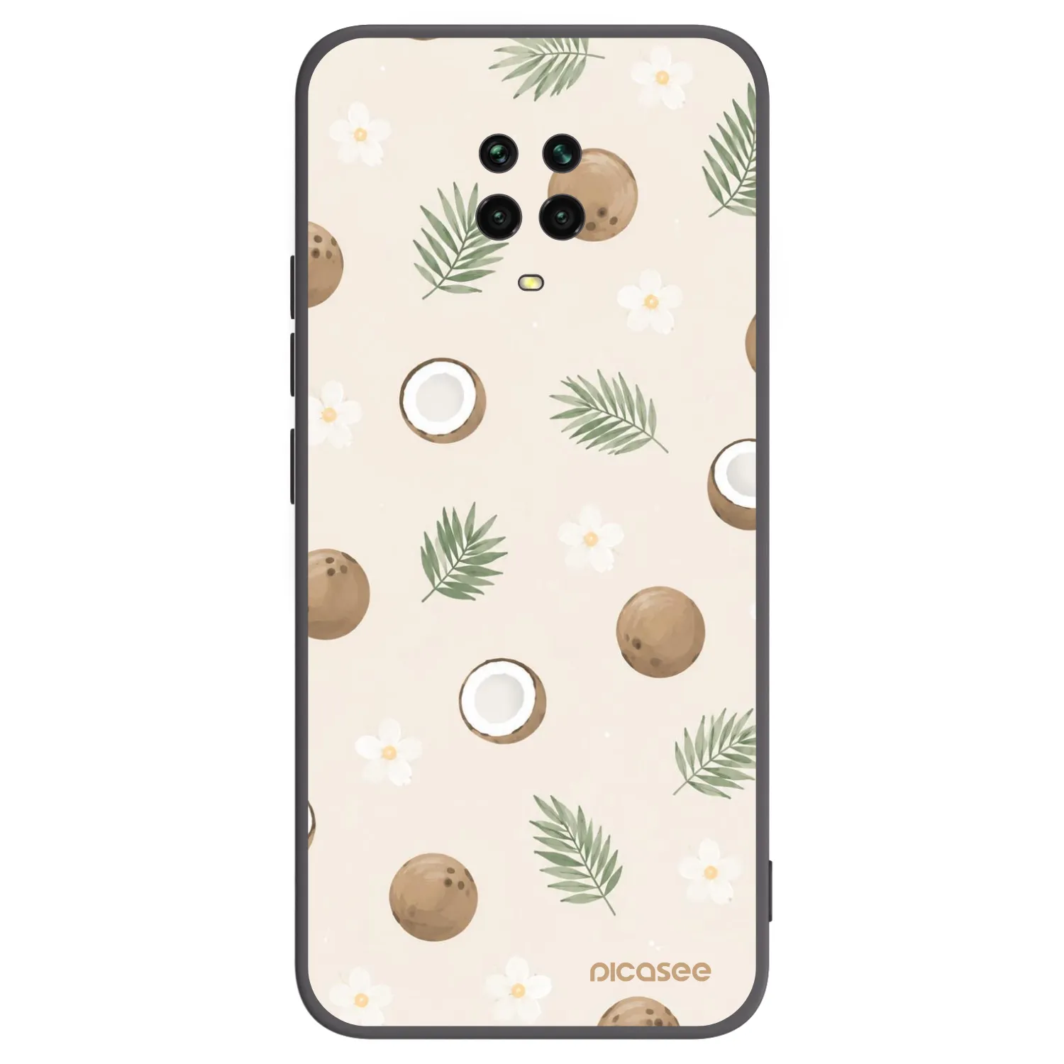 Picasee silikónový čierny obal pre Xiaomi Redmi Note 9S - Coconut Breeze