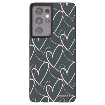 Picasee silikónový čierny obal pre Samsung Galaxy S21 Ultra 5G G998B - Veľa lásky