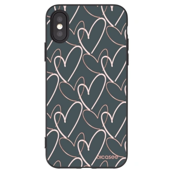 Picasee silikónový čierny obal pre Apple iPhone X/XS - Veľa lásky
